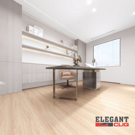 Aesthetic SPC Flooring Living Room | 4mm Golden Teak – 1215 | Elegant Cliq