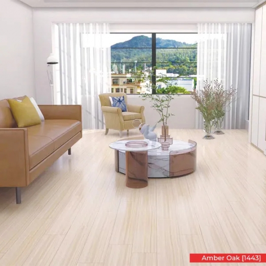Impressive SPC Wooden Flooring | 5mm Amber Oak – 1443 | Elegant Cliq