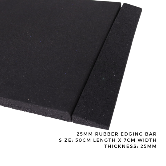 Thanh Bo Viền Cao Su 25mm Cho Gạch Cao Su | Nẹp Viền An Toàn Giá Tốt Cho Sàn Gym DIY