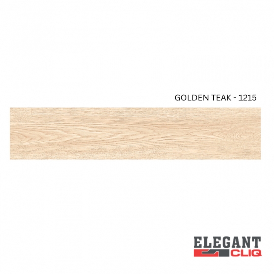 Aesthetic SPC Flooring Living Room | 4mm Golden Teak – 1215 | Elegant Cliq
