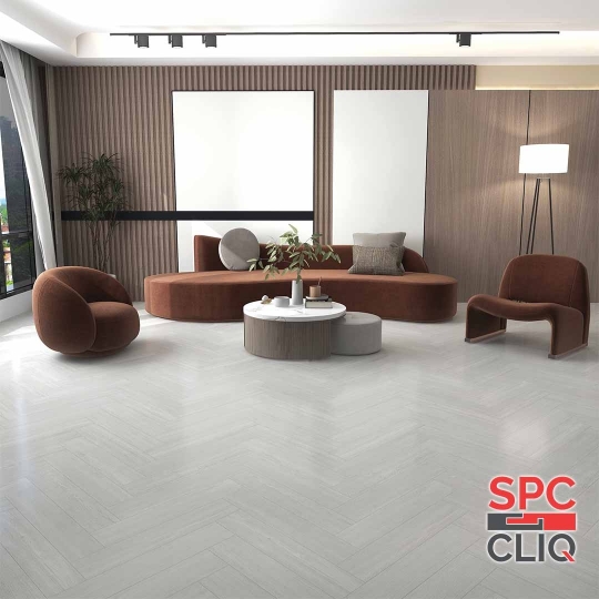 Sàn SPC Xương Cá Smokey Teak 4mm – Vẻ Đẹp Hiện Đại & Độ Bền Vượt Trội