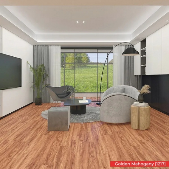 Durable Elegant Cliq SPC 5mm Flooring | Golden Mahogany – 1217